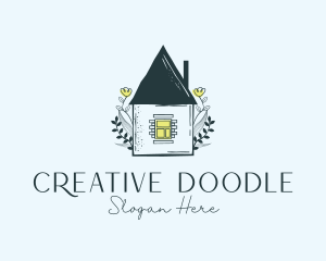 House Plants Doodle logo design