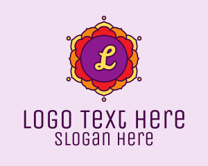 Hindi - Colorful Lotus Flower Lettermark logo design