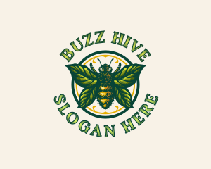 Bumblebee - Leaf Bee Apiculture logo design