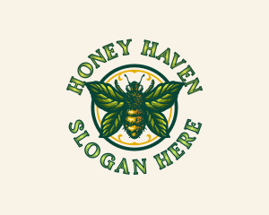 Apiary - Leaf Bee Apiculture logo design