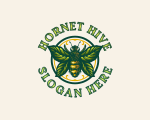 Hornet - Leaf Bee Apiculture logo design