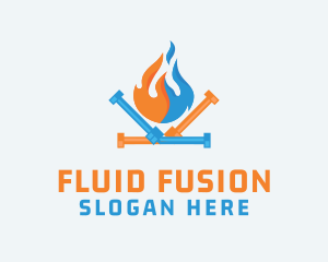 Fire Plumbing Pipe logo design