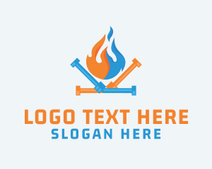 Fire - Fire Plumbing Pipe logo design