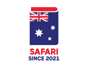 Map - Australia Flag Book logo design