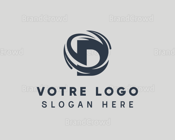 Swoosh Company Brand Letter D Logo