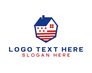 American - American Flag Realty logo design