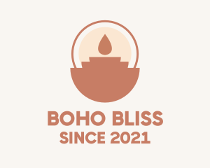 Boho Candle Vase logo design