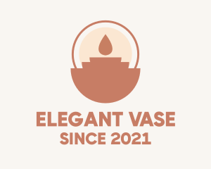 Vase - Boho Candle Vase logo design