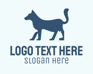 Pet Care - Dog & Cat Silhouette logo design
