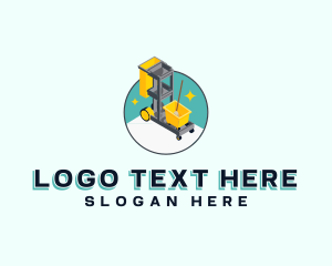 Cart - Janitor Cleaning Cart logo design