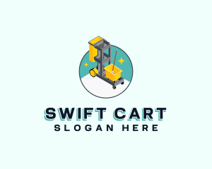 Cart - Janitor Cleaning Cart logo design