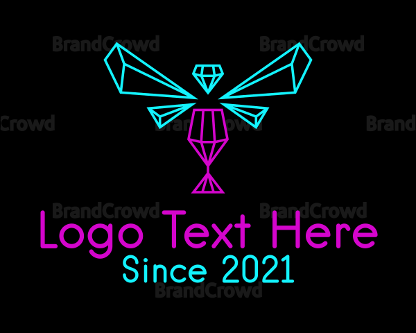Geometric Neon Bar Logo