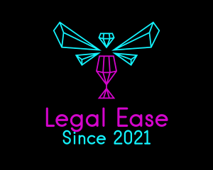 Crystal - Geometric Neon Bar logo design
