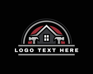 Hammer - Home Roofing Hammer Tool logo design