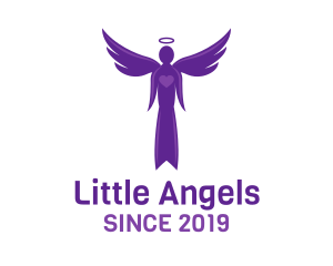 Purple Heart Angel logo design