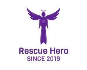 Savior - Purple Heart Angel logo design