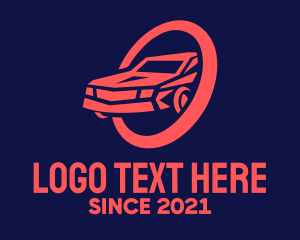 Car Emblem - Red Car Mechanic logo design