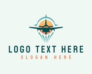 Tour Guide - Airplane Compass Travel logo design