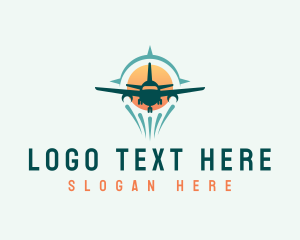 Travel Blogger - Airplane Compass Travel logo design