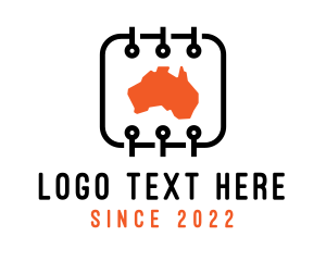 Australian - Digital Tech Map Australia logo design