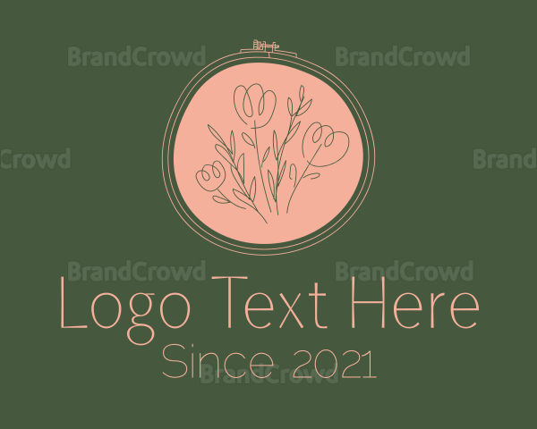 Handcrafted Flower Embroidery Logo