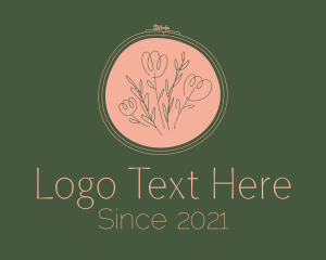 Souvenir - Handcrafted Flower Embroidery logo design