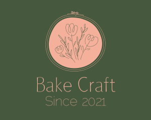 Handcrafted Flower Embroidery logo design