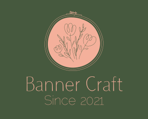 Handcrafted Flower Embroidery logo design