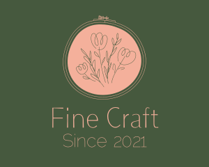 Handcrafted Flower Embroidery logo design