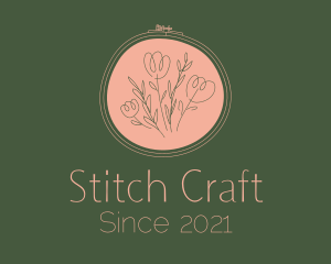 Handcrafted Flower Embroidery logo design