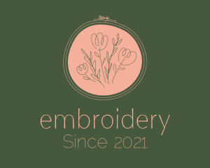 Handcrafted Flower Embroidery logo design