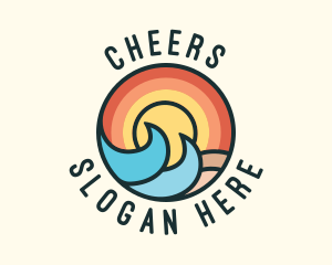 Sunset Beach Waves Logo