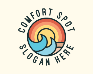 Sunset Beach Waves logo design