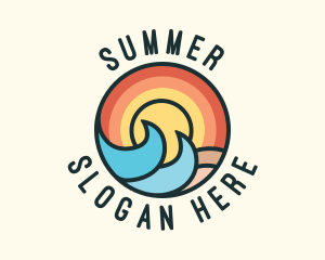 Sunset Beach Waves logo design