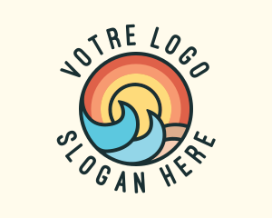 Tour Guide - Sunset Beach Waves logo design