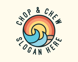 Multicolor - Sunset Beach Waves logo design