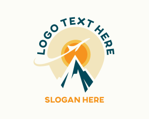 Location Pin - Sun Mountain Travel Destination logo design