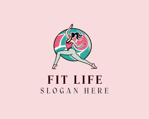 Woman Yoga Fitness logo design