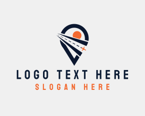 Travel Agency - Location Pin Airplane logo design