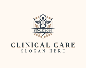 Healthcare Caduceus Clinic logo design