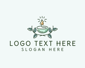 Minimalist - Candle Leaf Light logo design
