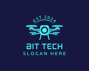 Tech Drone Quadcopter logo design