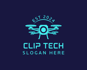 Tech Drone Quadcopter logo design