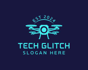 Tech Drone Quadcopter logo design