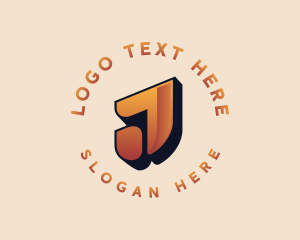 Retro Business Letter J logo design