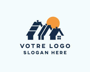 Roofing - Village Roof Construction logo design