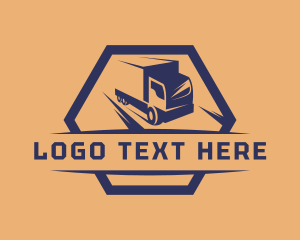 Hexagon - Truck Delivery Vehicle logo design