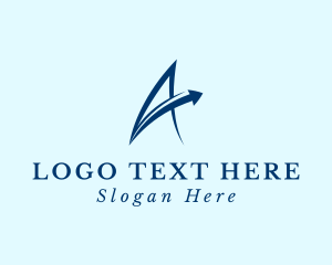 Initial - Modern Ricochet Arrow Letter A logo design