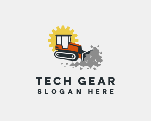 Construction Bulldozer Heavy Equipment logo design