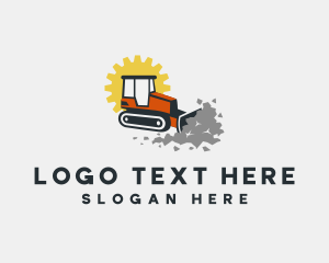 Construction Bulldozer Heavy Equipment Logo